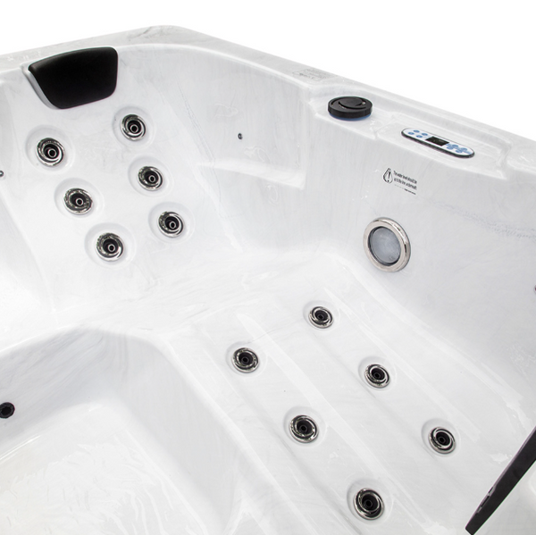 Jacuzzi zewnętrzne White Marble z pokrywą i schodkami