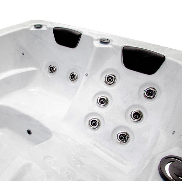 Jacuzzi zewnętrzne White Marble z pokrywą i schodkami