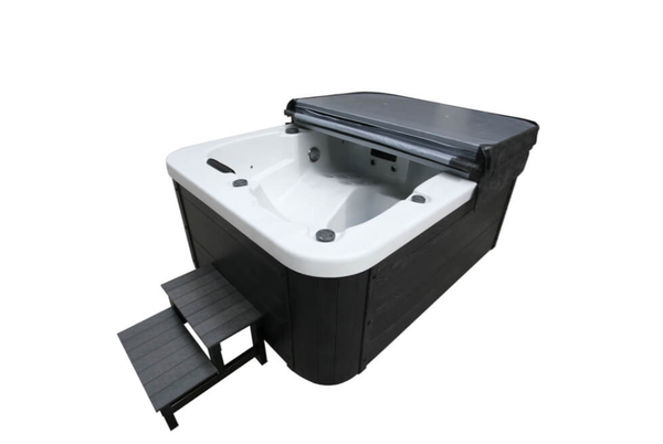 Jacuzzi zewnętrzne White Marble z pokrywą i schodkami