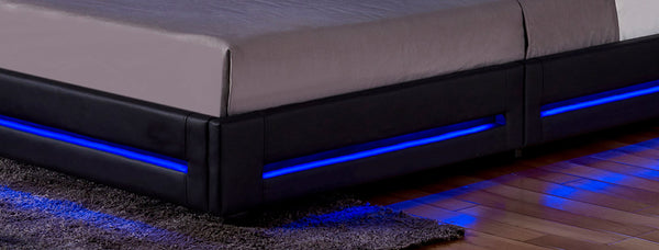 Łóżko LED ASTEROID - 140 x 200 cm czarne