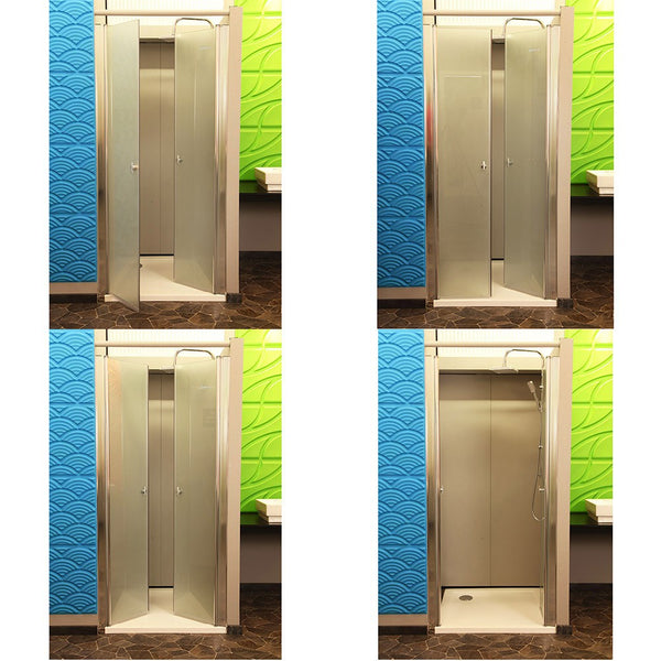 Drzwi prysznicowe składane LAVEA - szkło matowe 135 x 195 cm