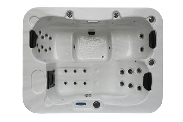 Jacuzzi zewnętrzne White Marble z pokrywą i schodkami