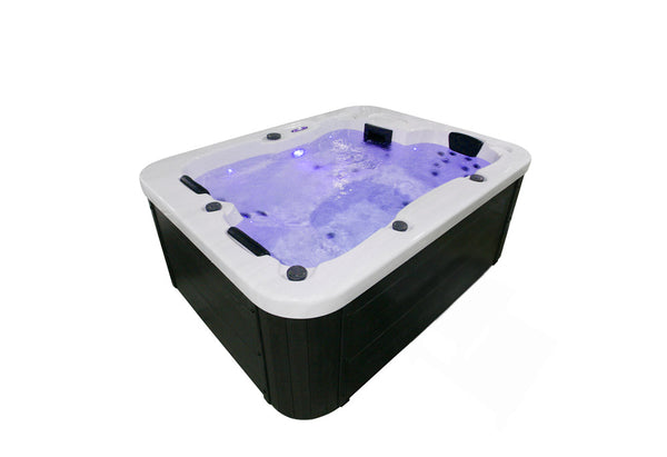 Jacuzzi zewnętrzne White Marble z pokrywą i schodkami