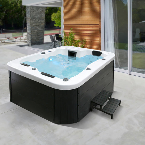 Jacuzzi zewnętrzne White Marble z pokrywą i schodkami