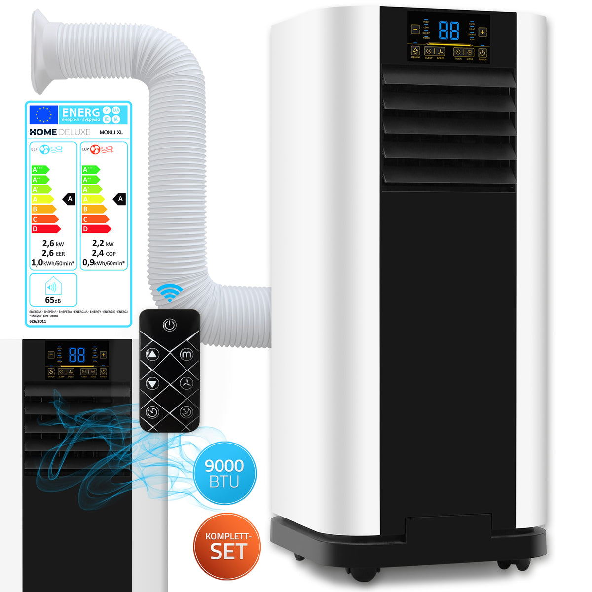Mobile Klimaanlage Mokli Xl 5 In 1 System Mobilny klimatyzator MOKLI - XL – home-deluxe.pl