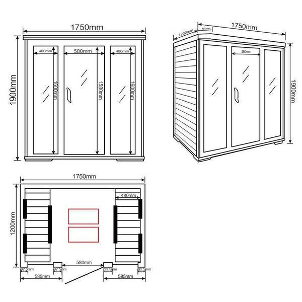 Sauna na podczerwień BALI - XL