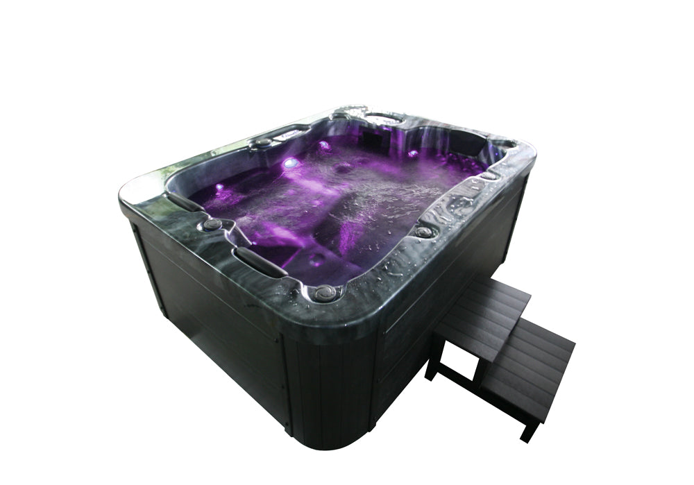 Jacuzzi zewnętrzne Black Marble - Ze schodami i osłoną termiczną