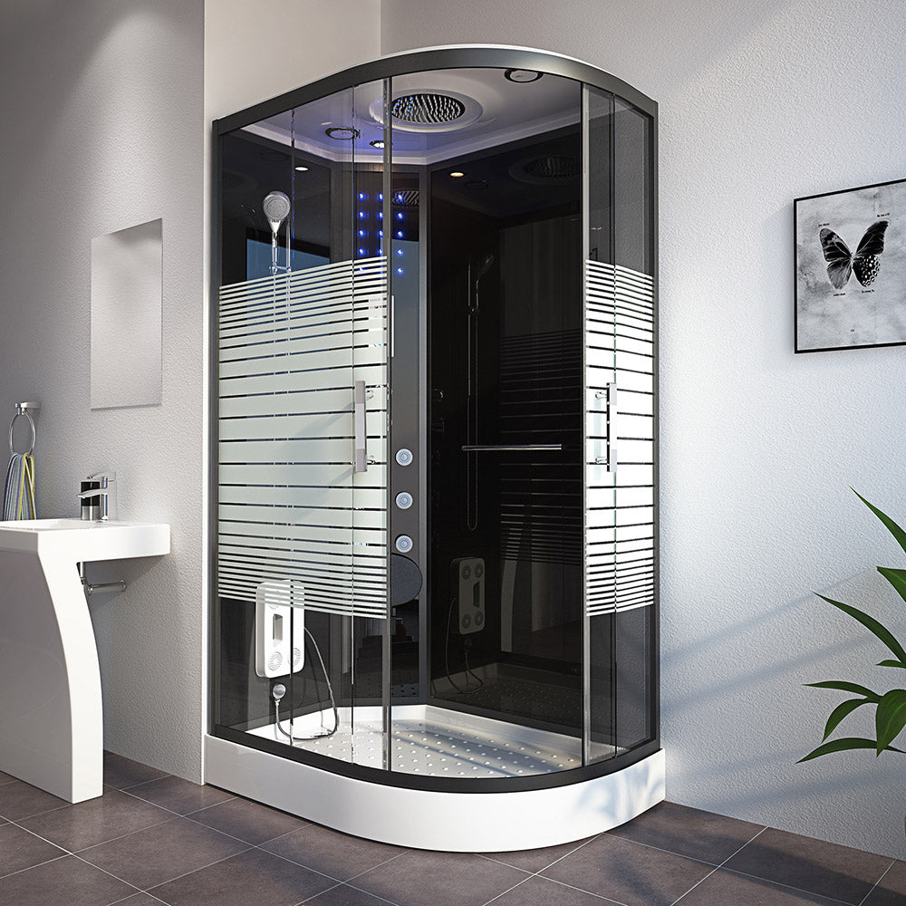 Kabina prysznicowa BLACK PEARL - 120 x 80 cm prawa