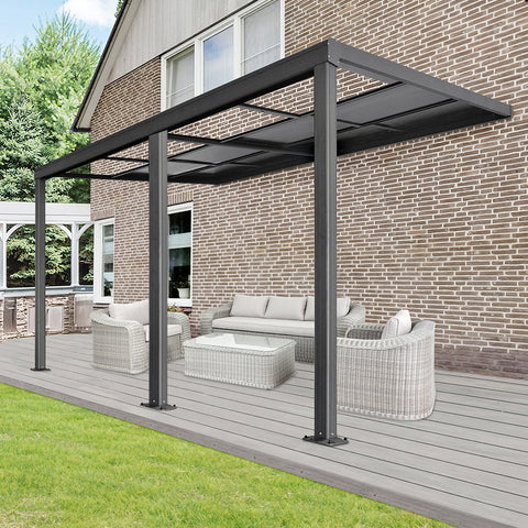 Zadaszenie tarasu SOLIS DELUXE - 400 x 300 x 218/272 cm antracyt