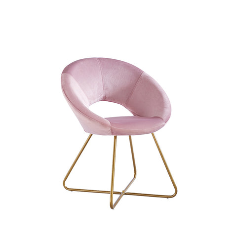 Krzesło welurowe SELESA - różowe