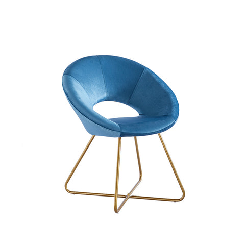 Krzesło welurowe SELESA - niebieskie