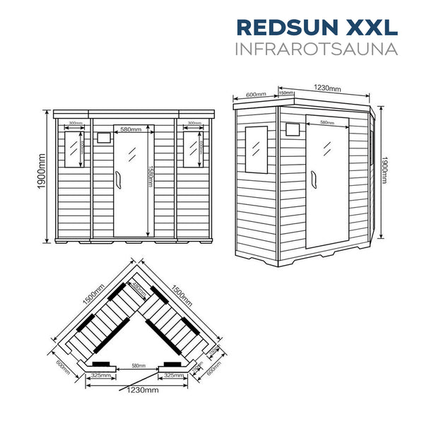 REDSUN - Sauna na podczerwień XXL