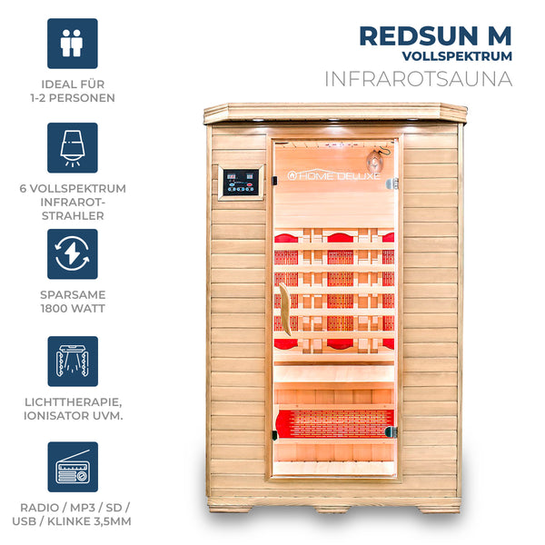 Sauna na podczerwień REDSUN M z promiennikiem pełnego spektrum